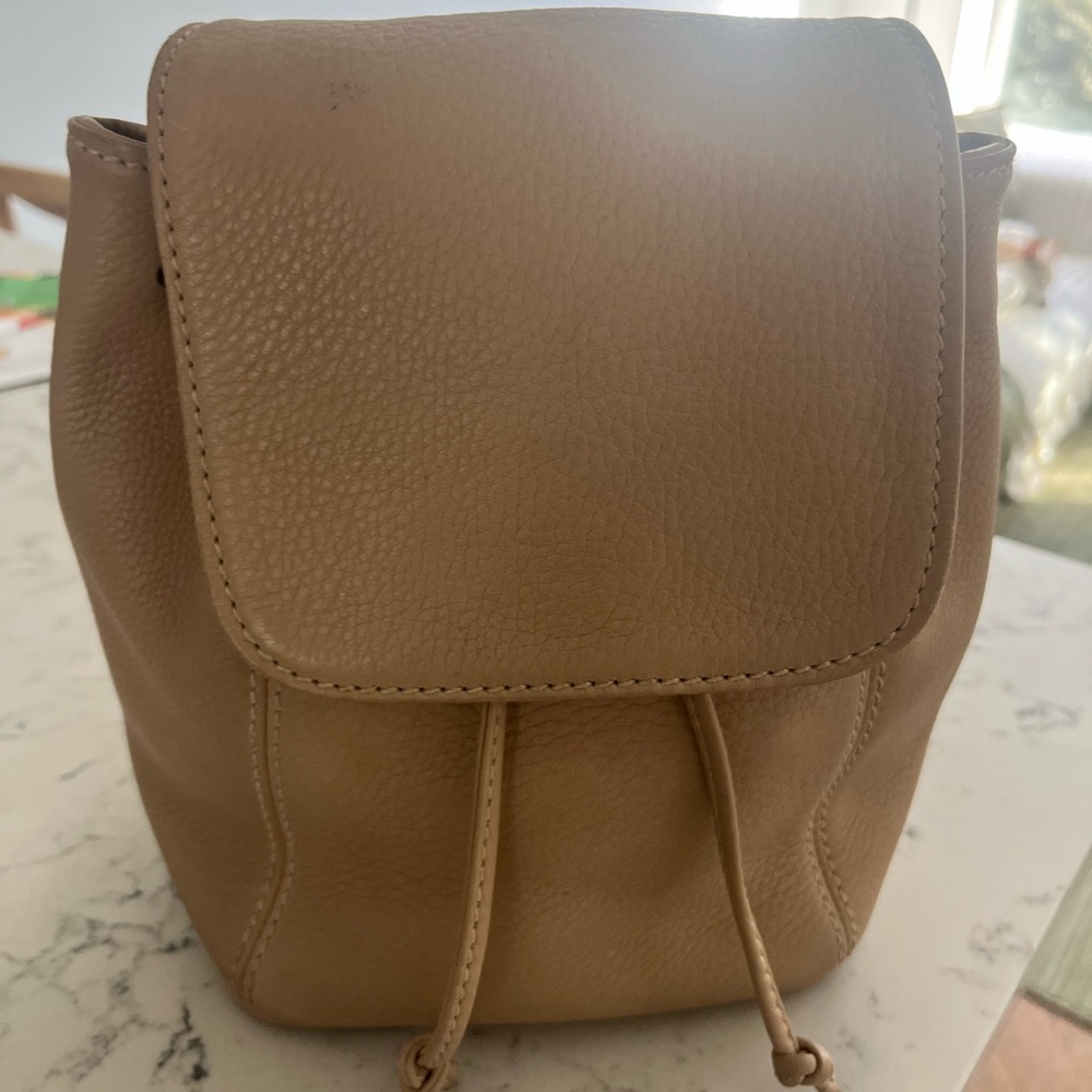 Vintage Coach Sonoma Pebbled Leather Drawstring Beige Mini Backpack